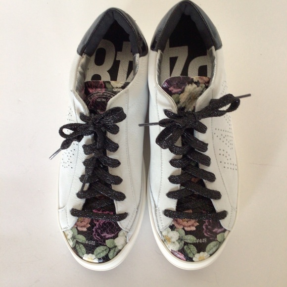 P448 JOHN WHITE LEATHER LOW PROFILE SNEAKERS NWOT SIZE 40 - Picture 8 of 15